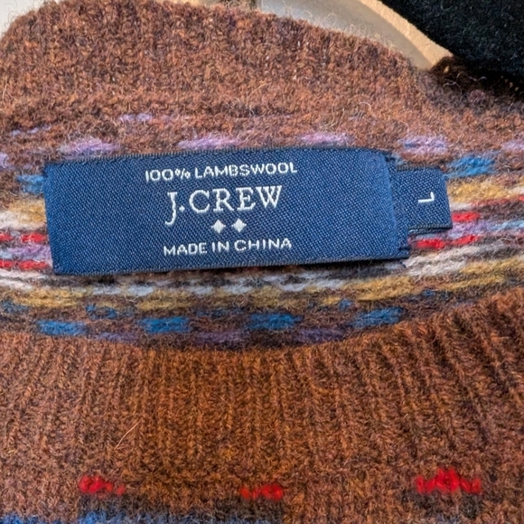 J.Crew Factory fair Isle wool sweater sz L - Picture 4 of 5